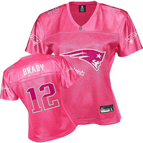 Patriots #12 Tom Brady Pink 2011 Women's Fem Fan Stitched NFL Jersey - Click Image to Close